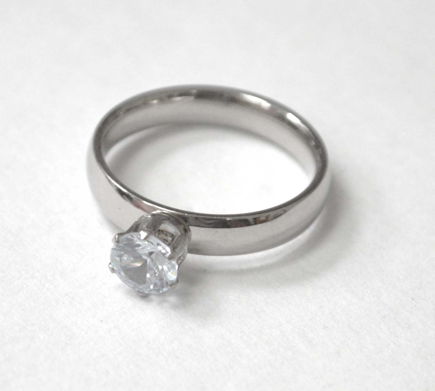 CZ Stone Stainless Steel Ring 81-1429S