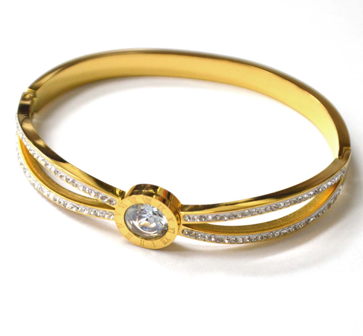 Designer Inspired Gold Plated Bangle 84-1805G