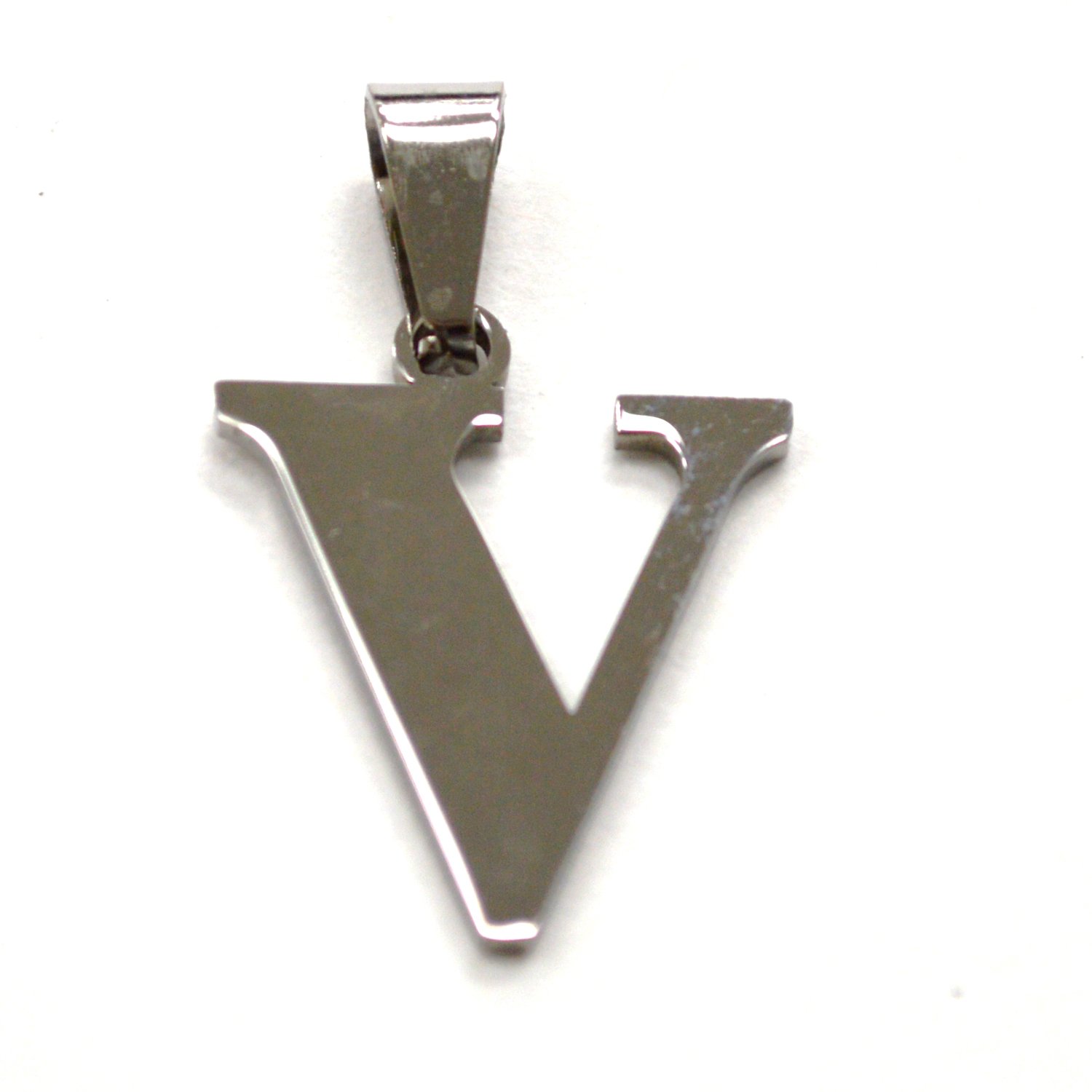 V Initial Stainless Steel Pendant 86-278-V
