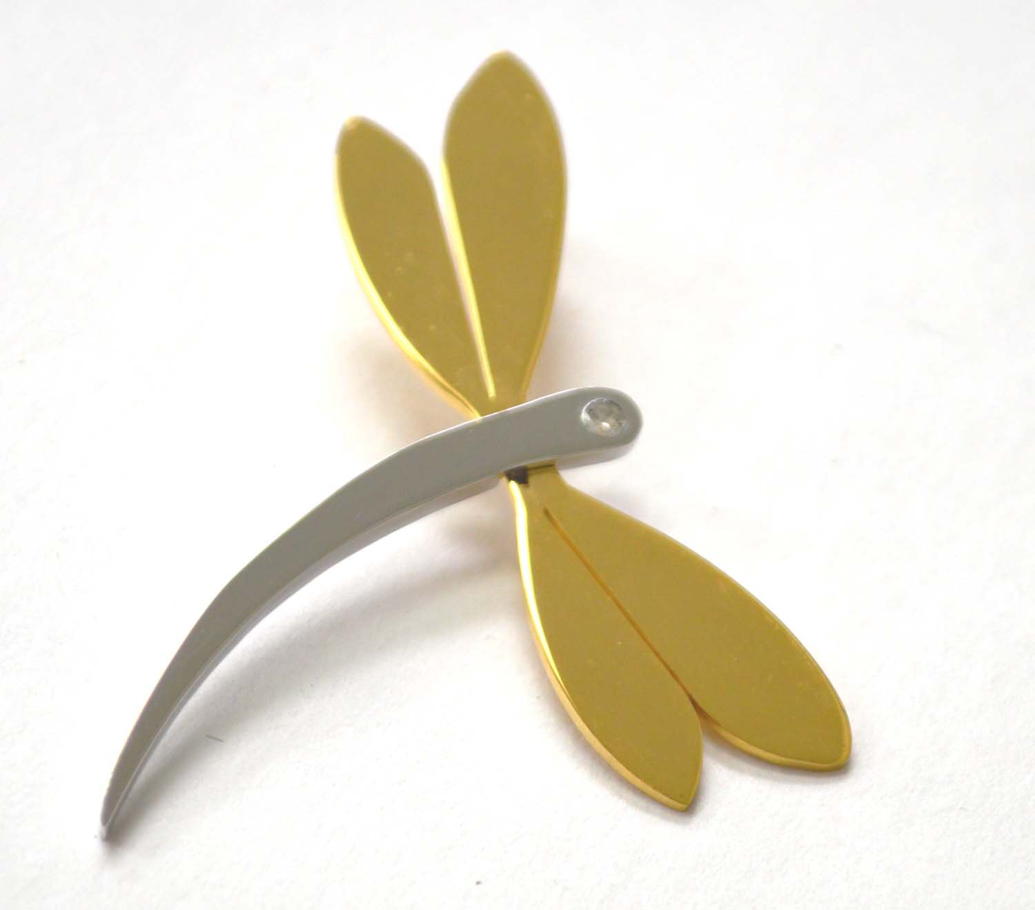 Dragonfly 2 Tone Gold Plated Pendant 86-828G