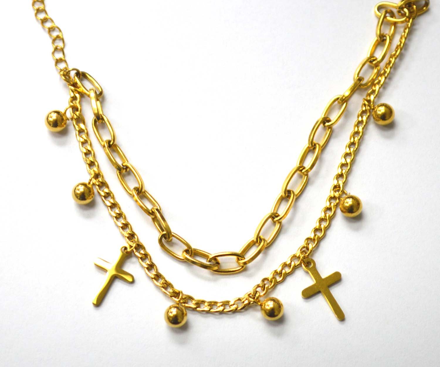 Gold IP Plated Charm Bracelet 84-1810