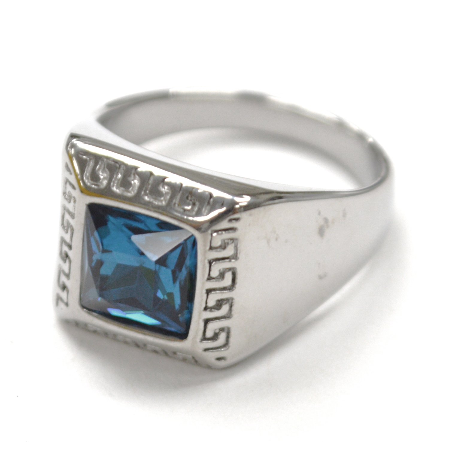 Blue Stone Stainless Steel Ring 81-1689S-Blue