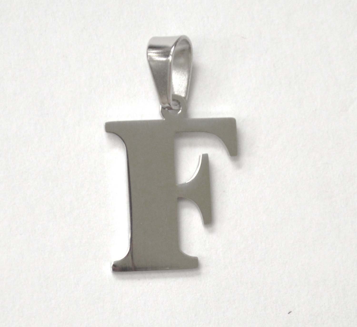 F Initial Stainless Steel Pendant 86-278-F