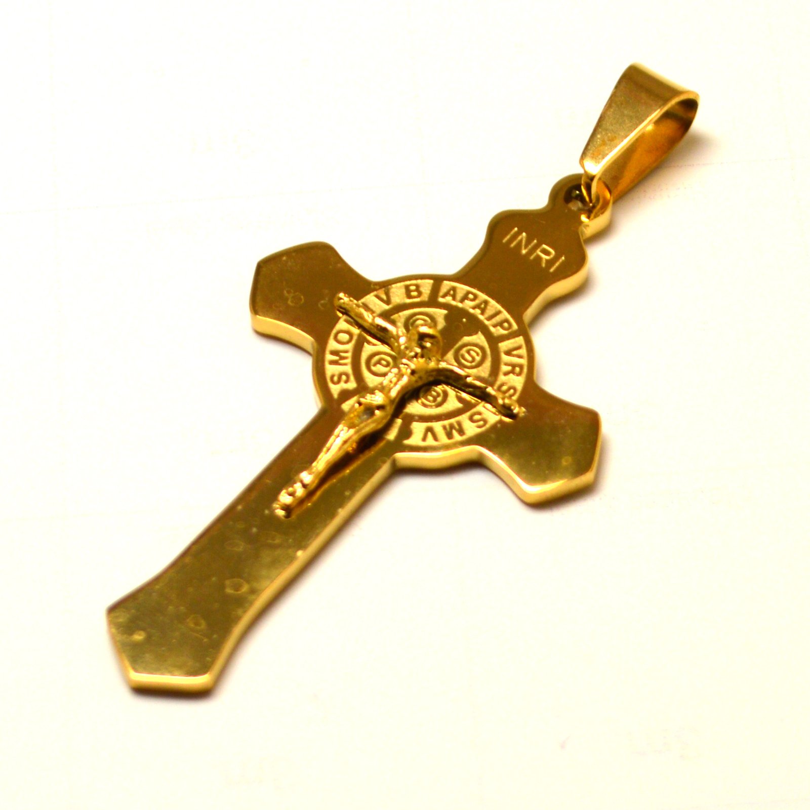Gold Plated San Benito Cross Pendant 86-953G-Sm