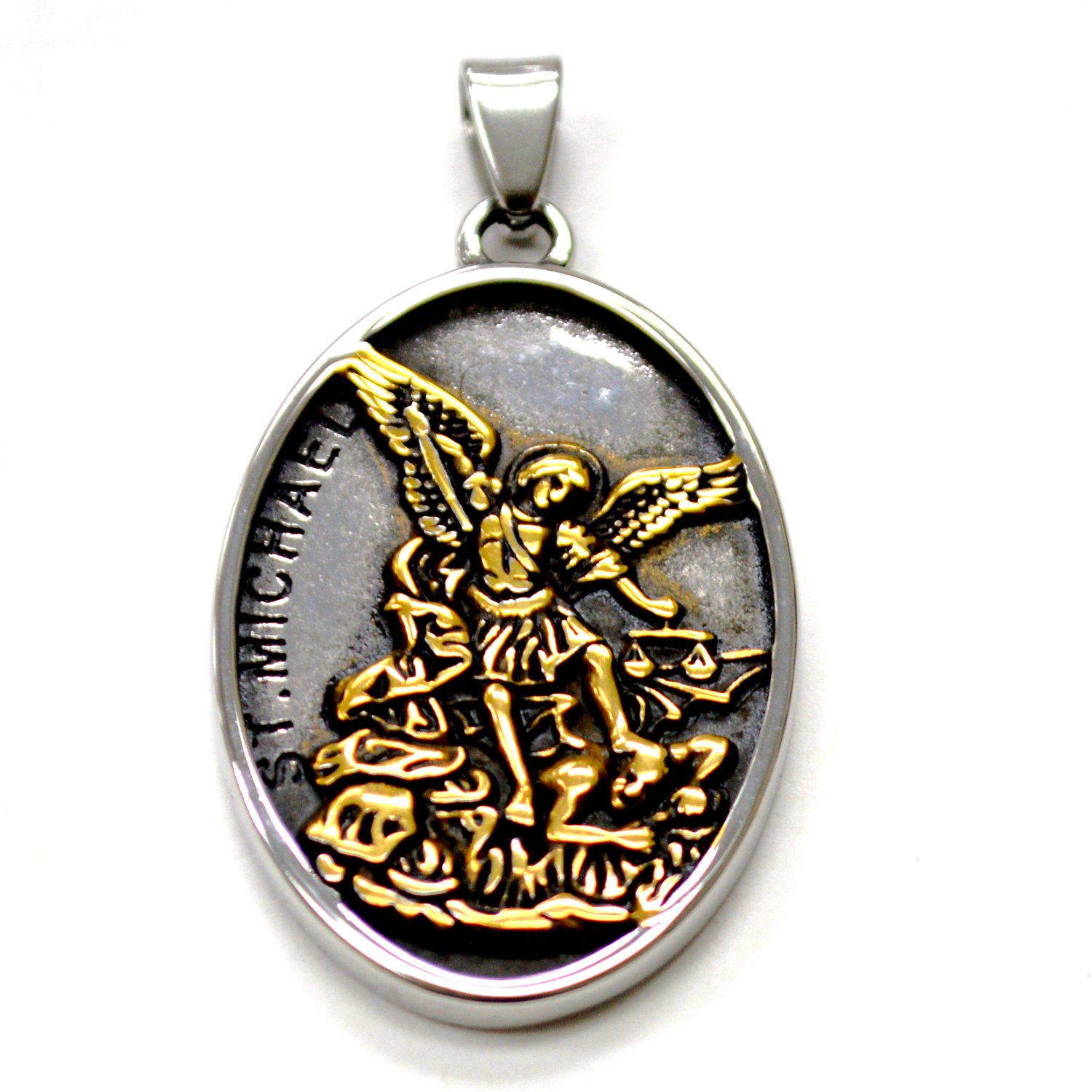 St Michael Archangel 2 Tone Pendant 86-3013-2T