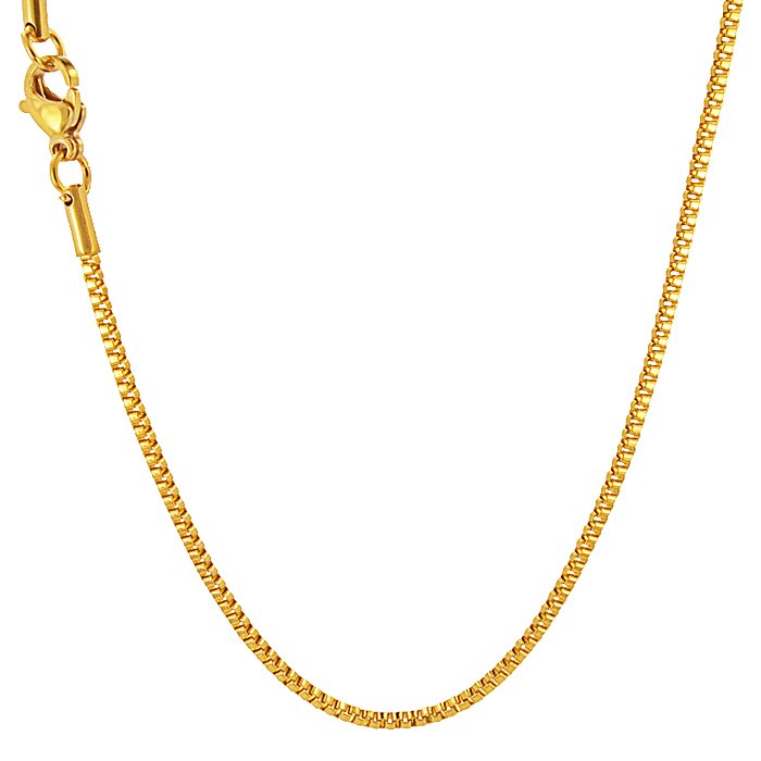 1.5mm Box Gold IP Plate Chain 85-134G-1.5