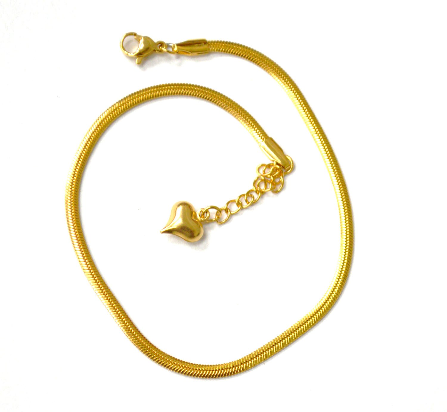 3mm Omega Gold IP Plated Anklet  82-216G