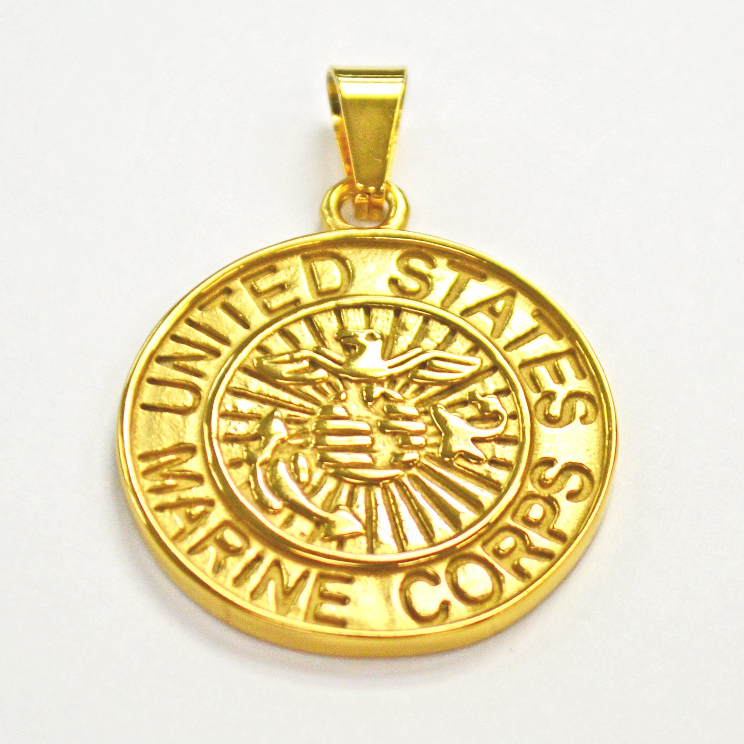 US Marine Medallion Pendant Gold IP Plate 86-869G