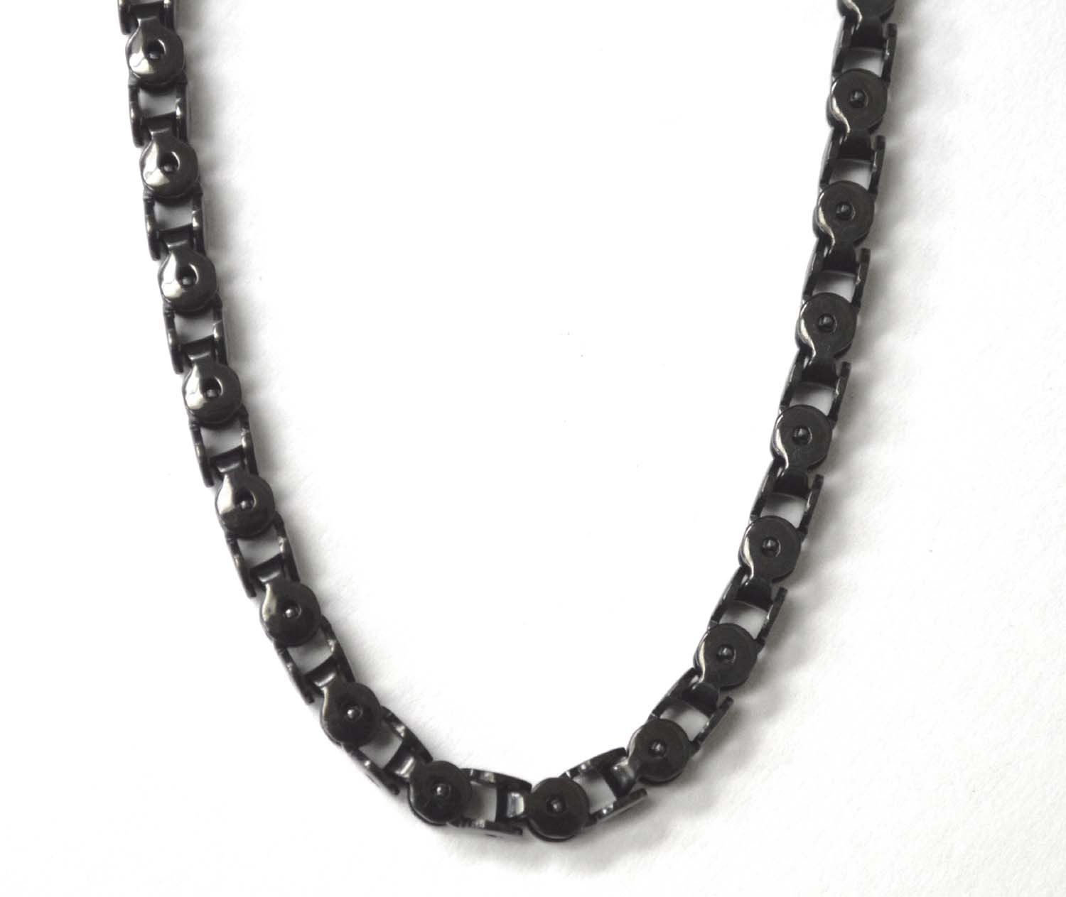 5mm Bicycle Link Black Plated Necklace 85-268B