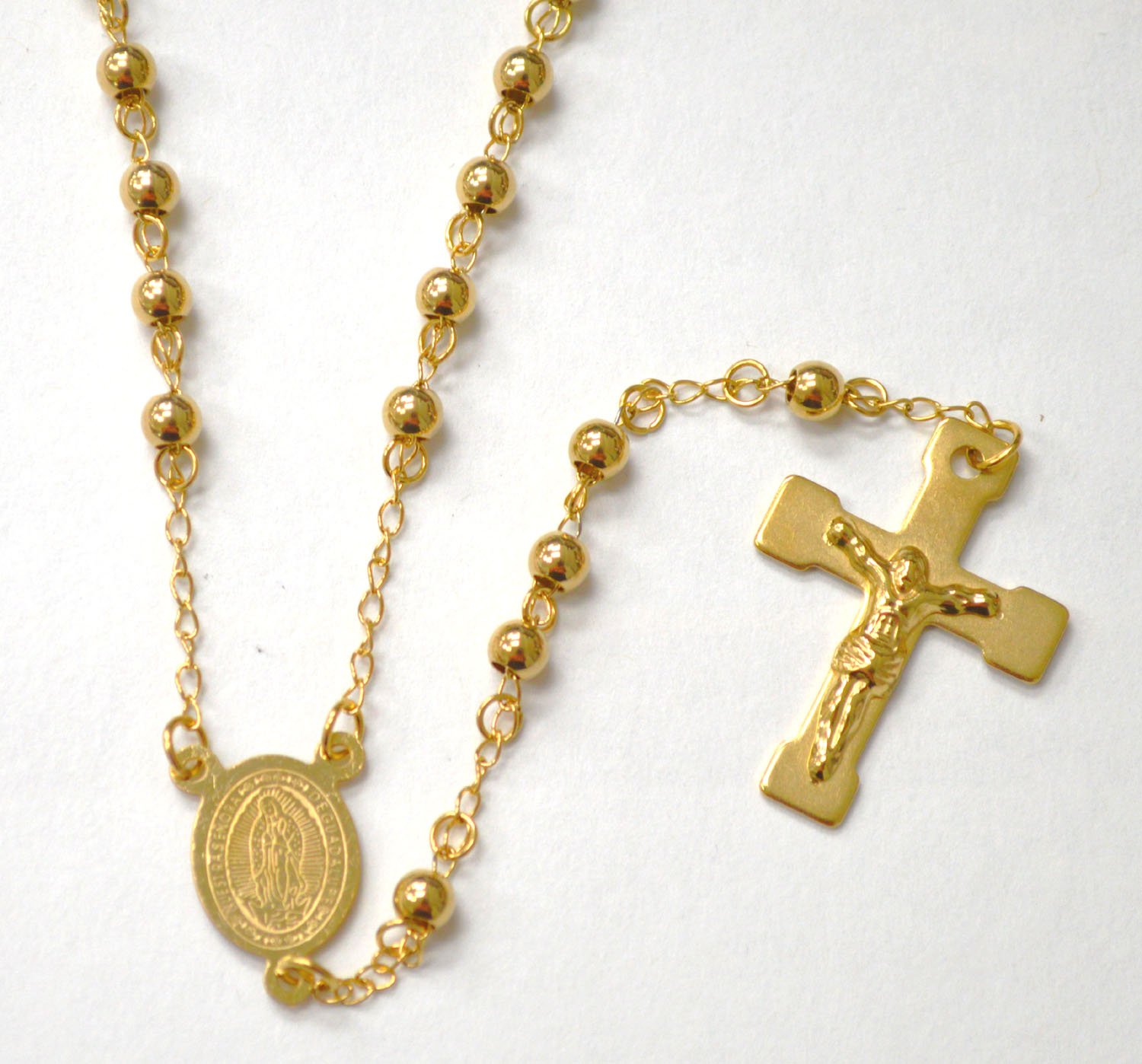 5mm Gold IP Plated Rosary 87-35G
