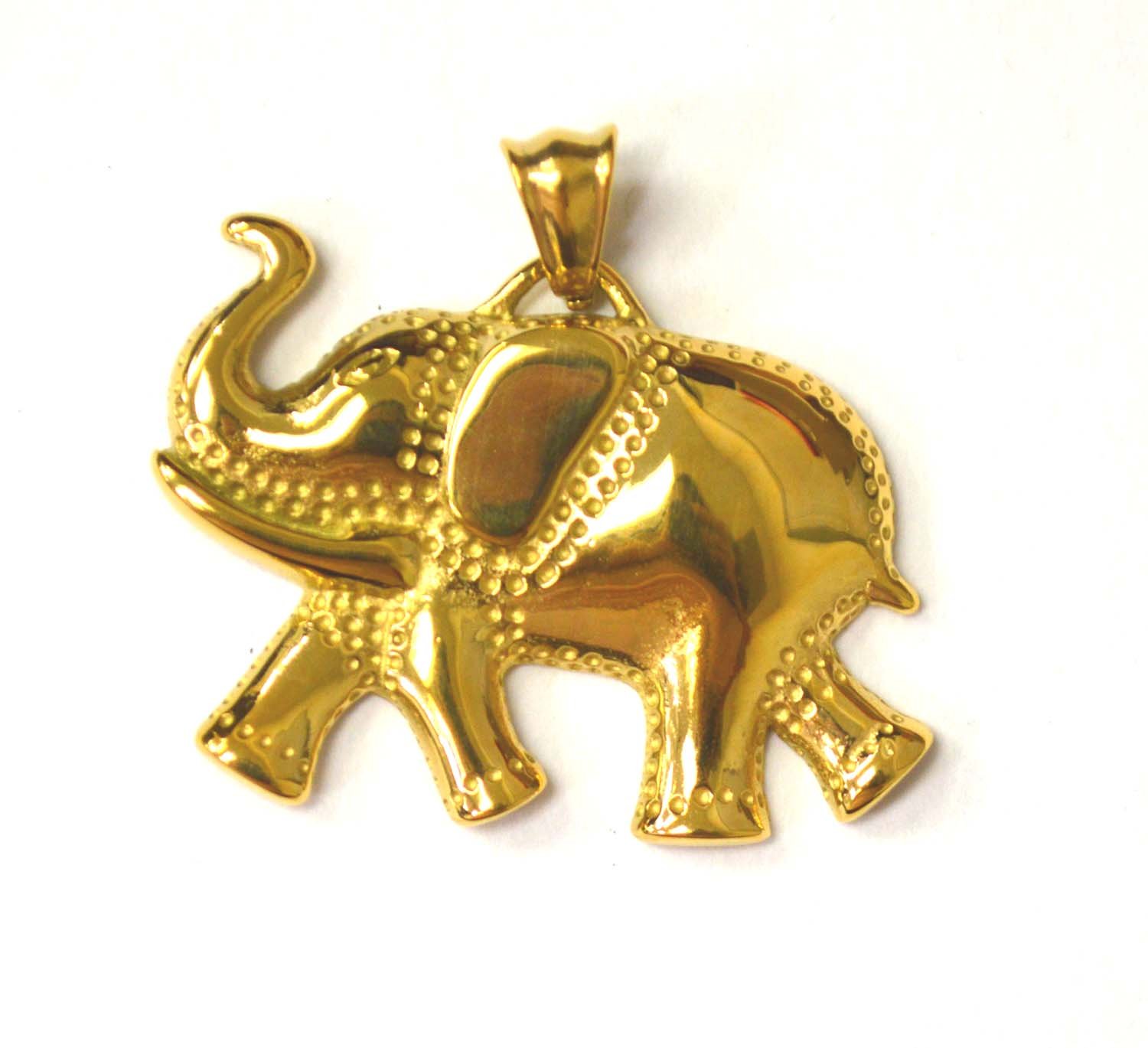 Elephant Gold IP Plated Pendant 86-2441G