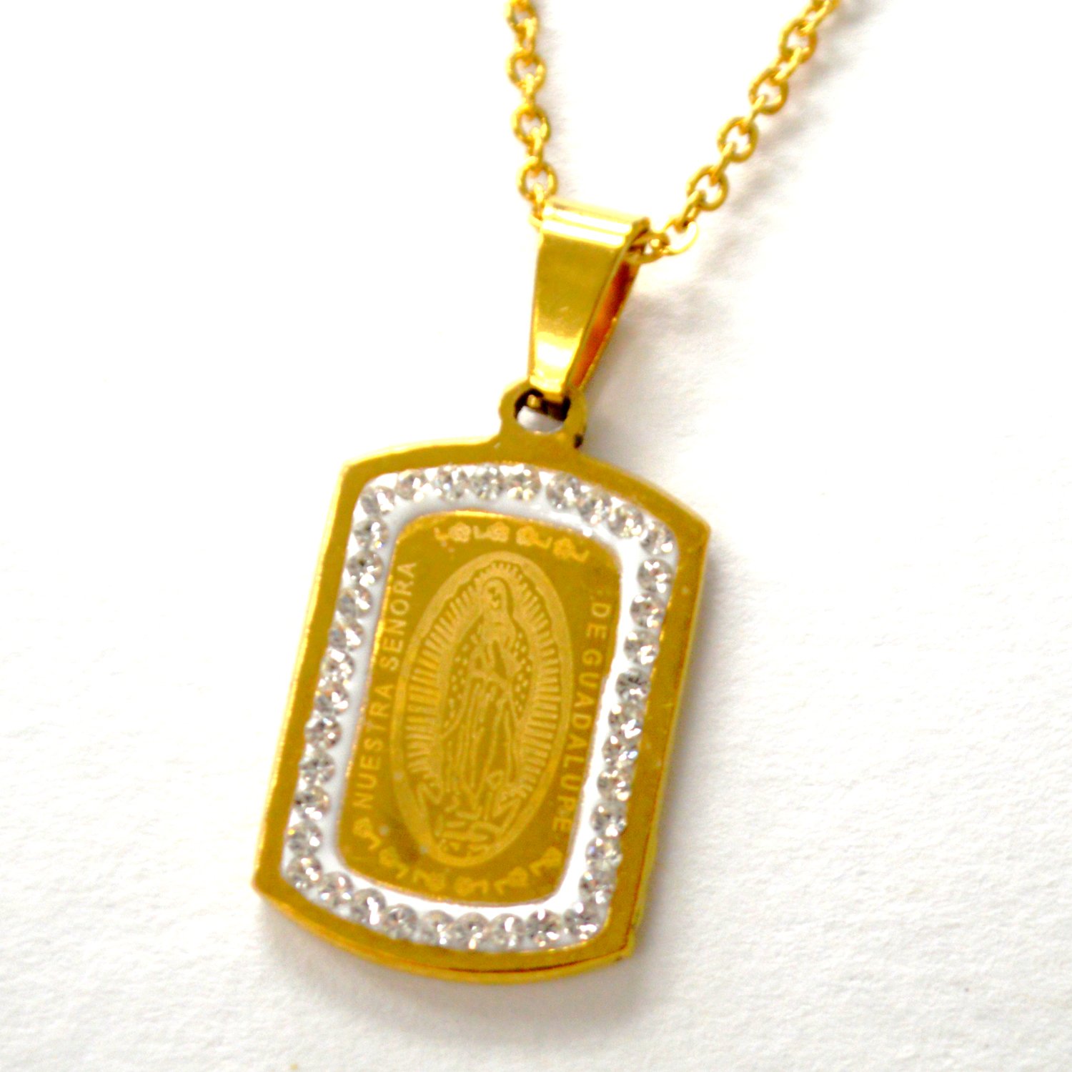 Sn De Guadalupe Gold IP Plated Pendant 86-2482G