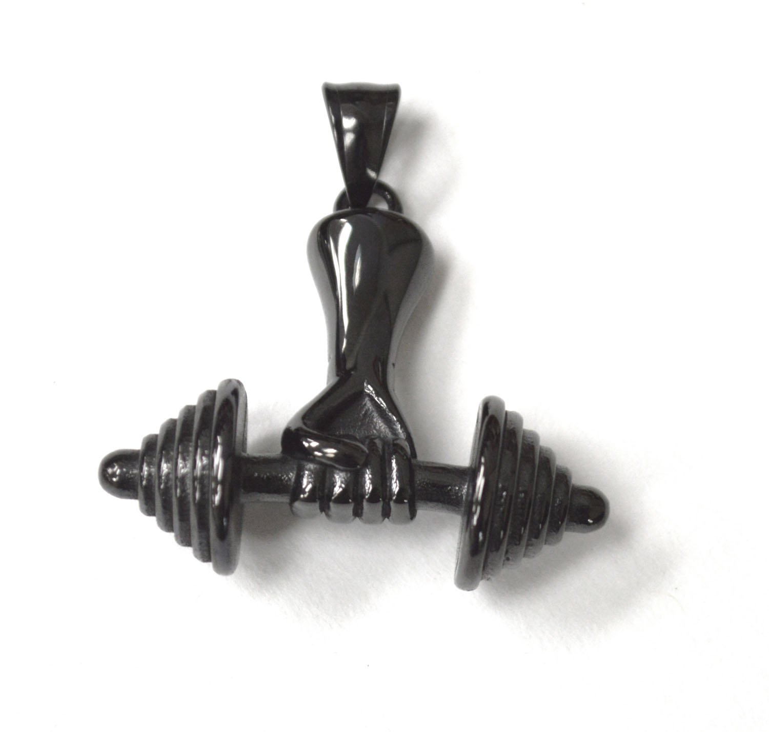 BARBEL Black Plated Pendant  86-1955B