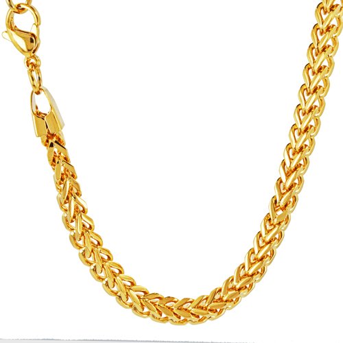 4m Franco Gold IP Plate Chain