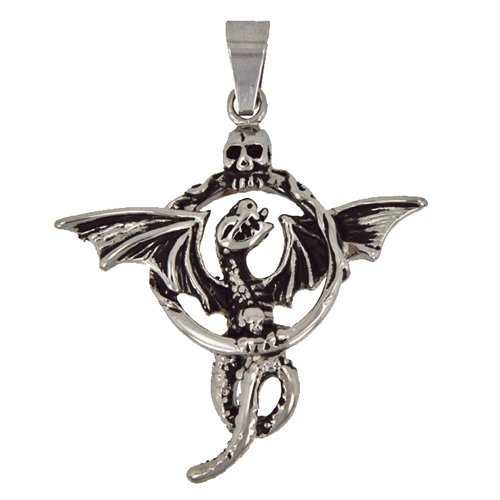 Stainless Steel Dragon Skull Pendant 86-1348