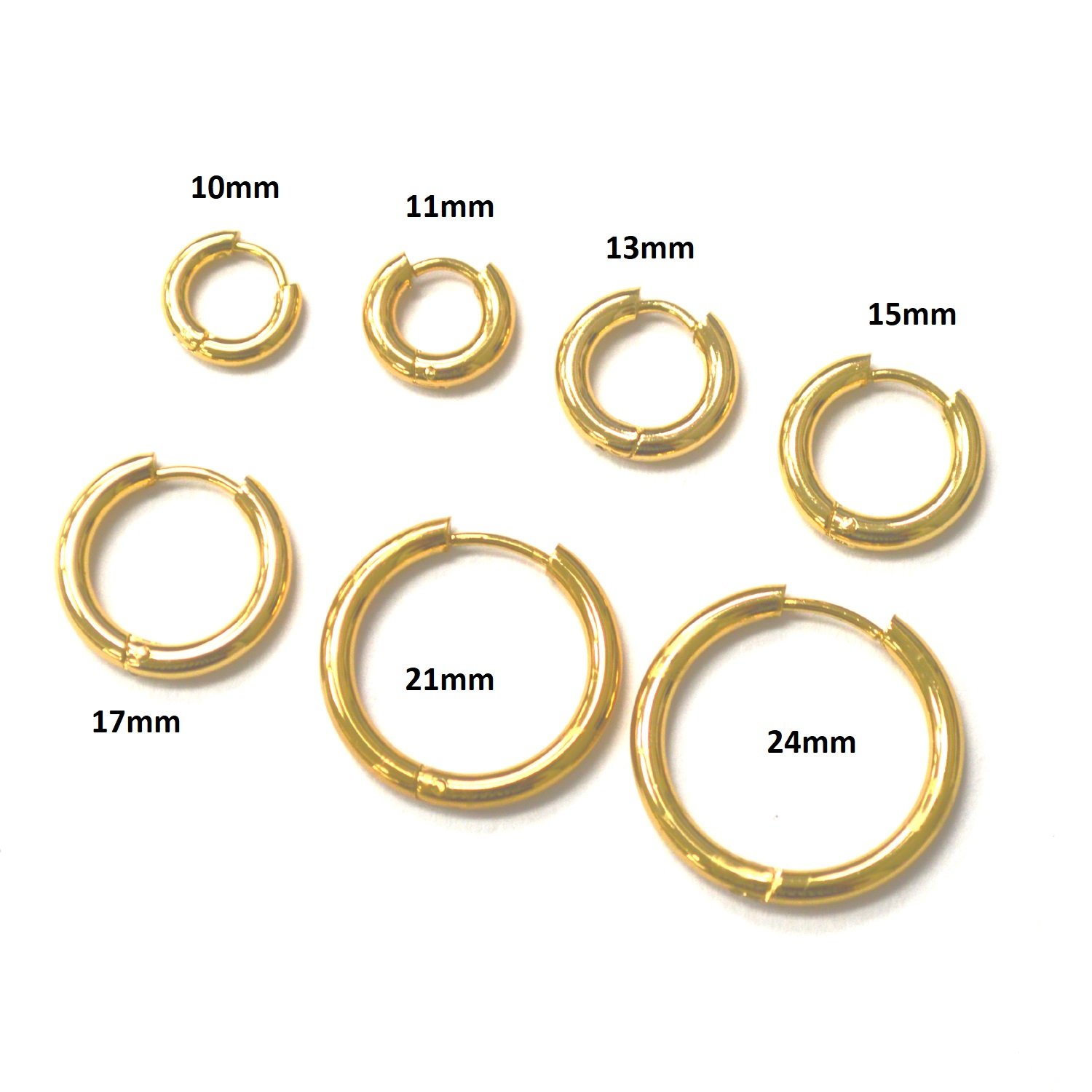 Tube Gold IP Plated Hoops Earring  83-679G
