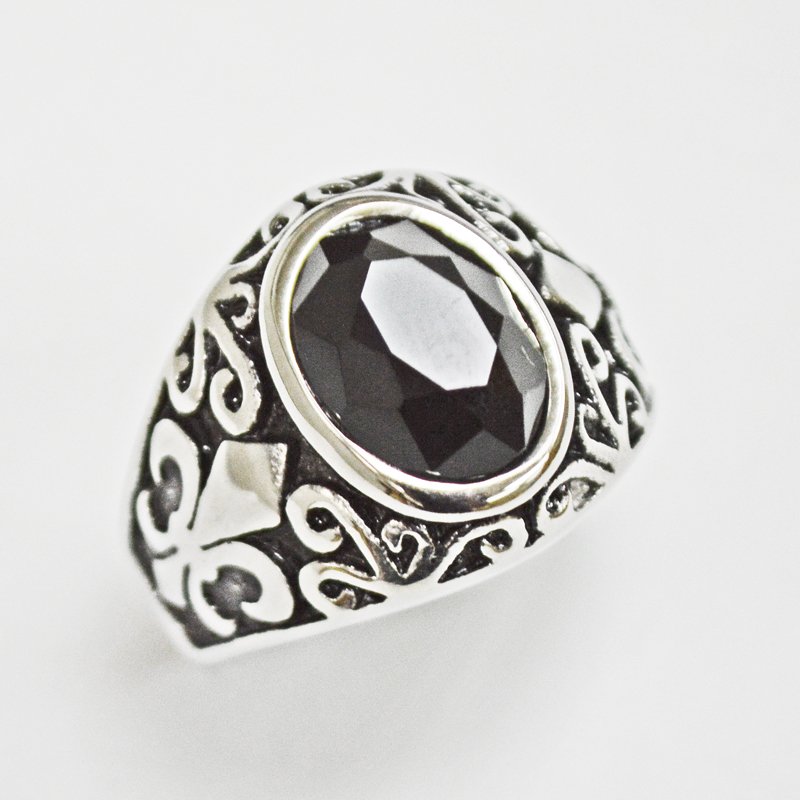 BLACK STONE RING 81-1231 Blk