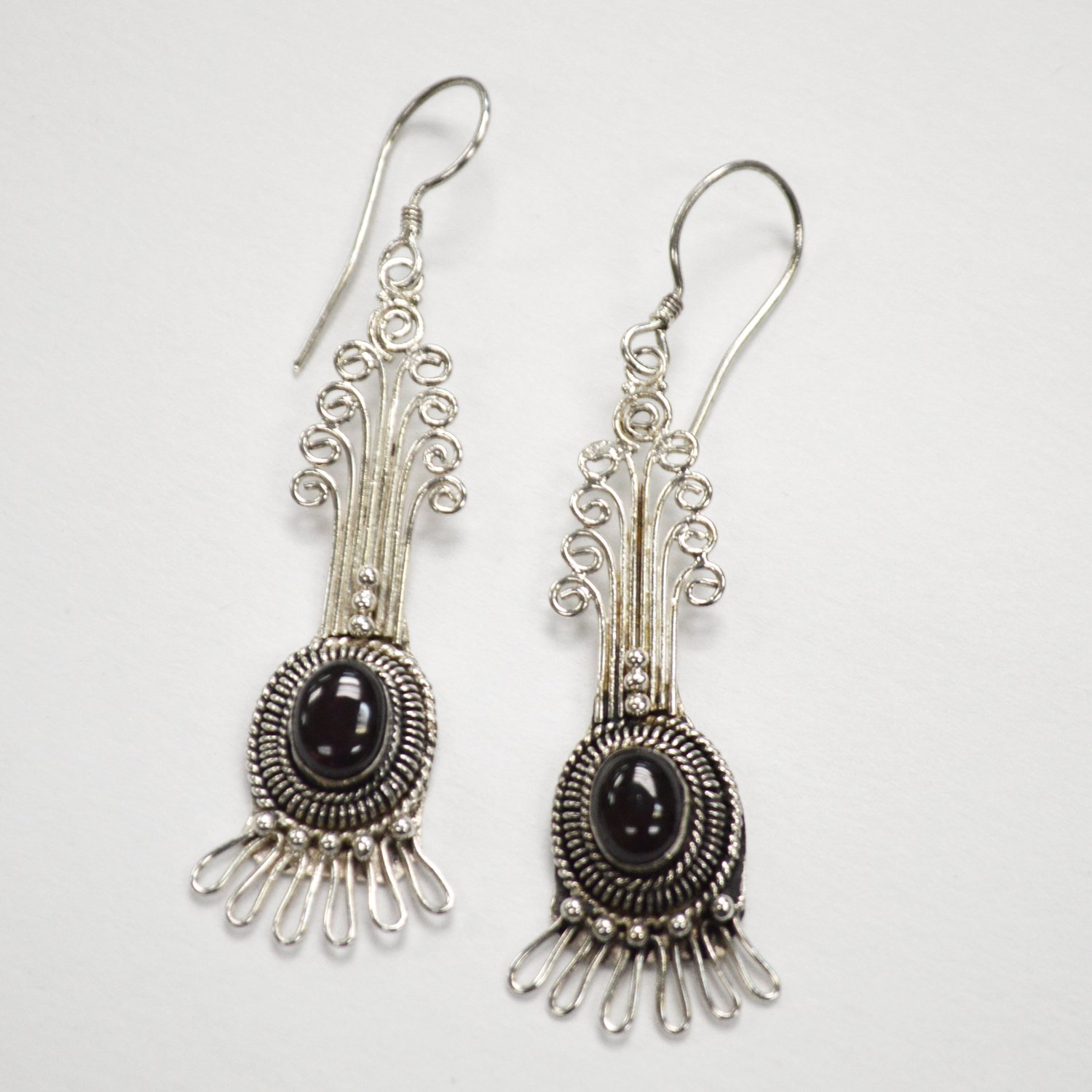 Garnet Stone Dangling Earring 53-4028