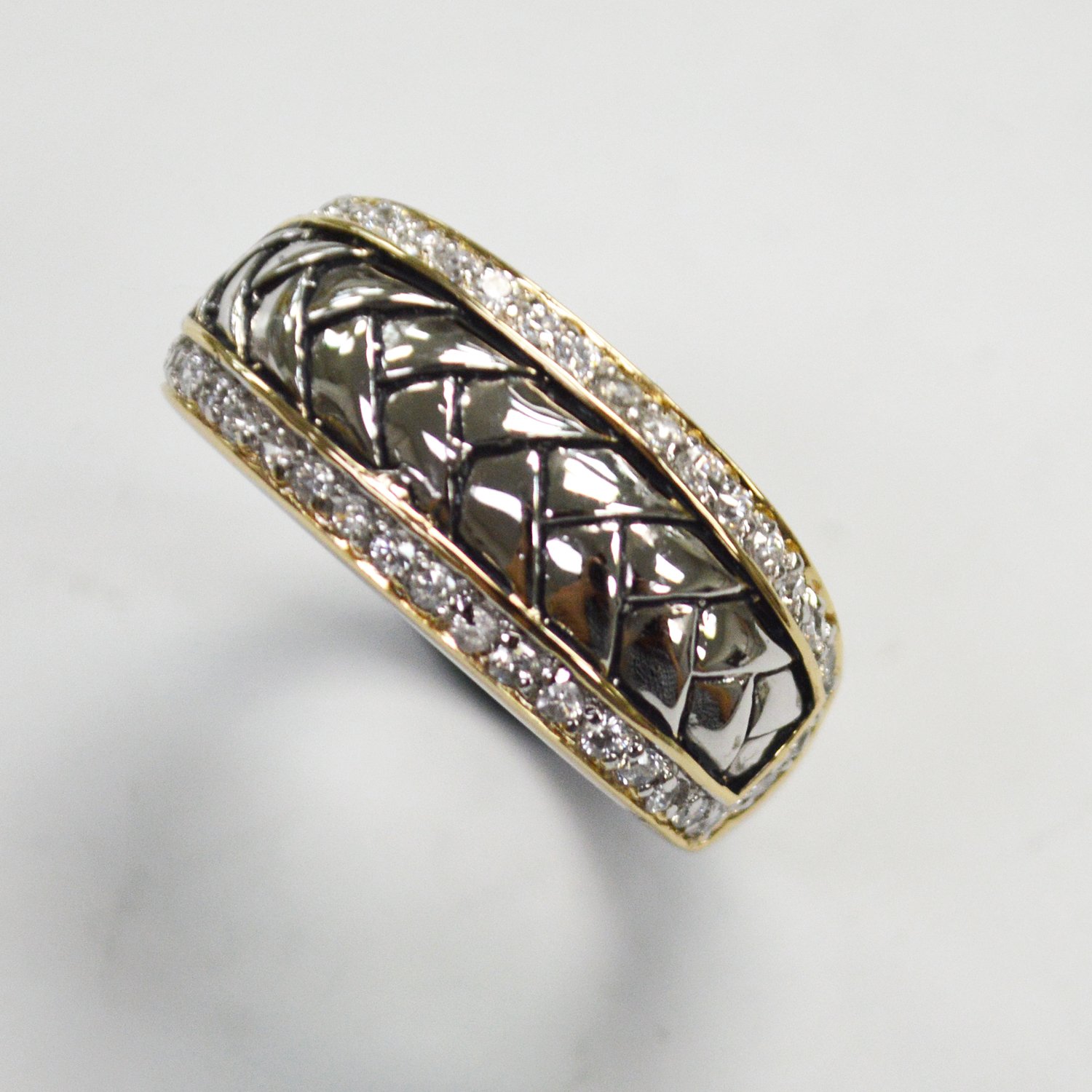 Sterling Silver 2 Tone CZ Ring  51-2031