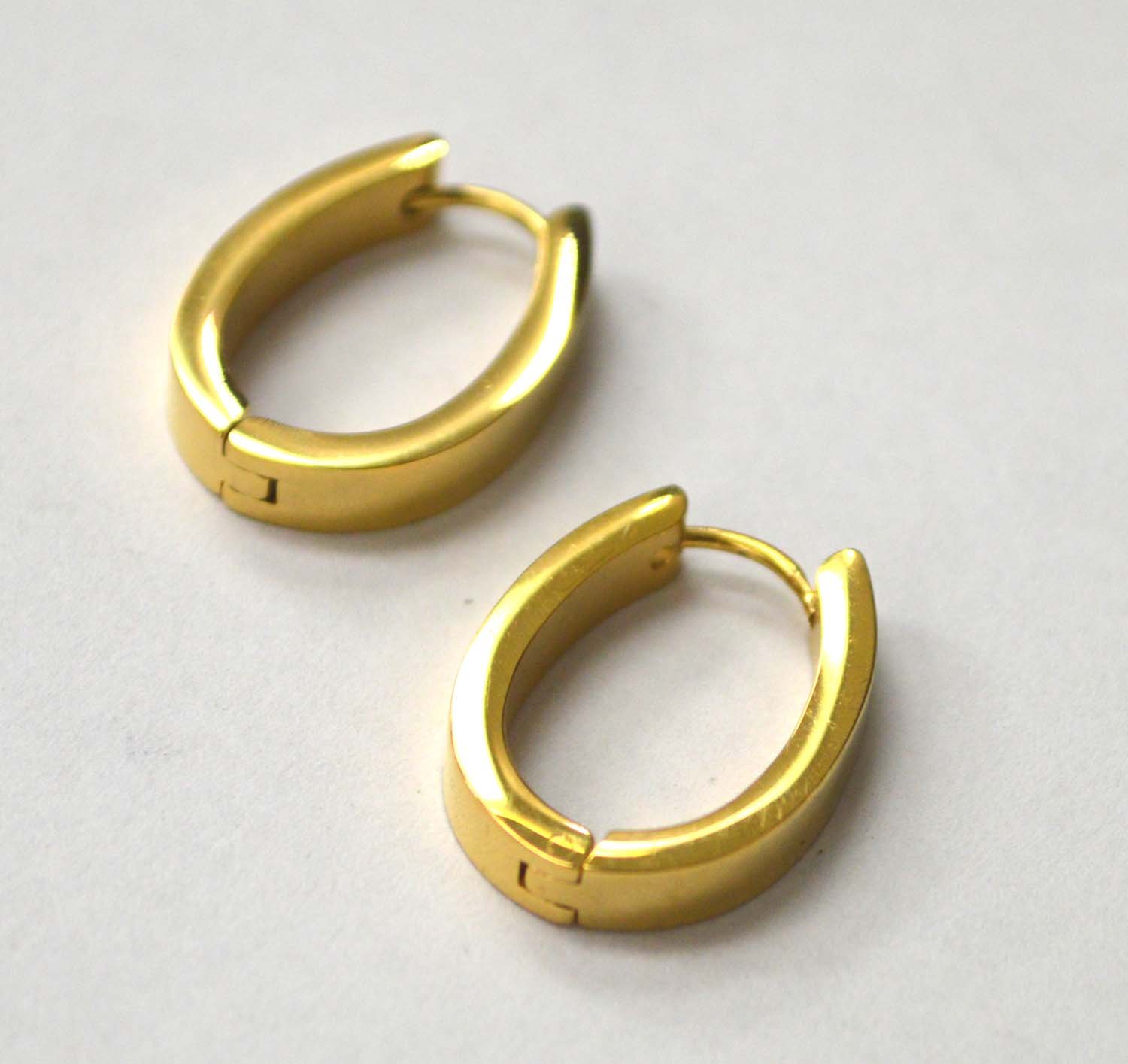 Oval Hoops Gold IP Plated  83-812G