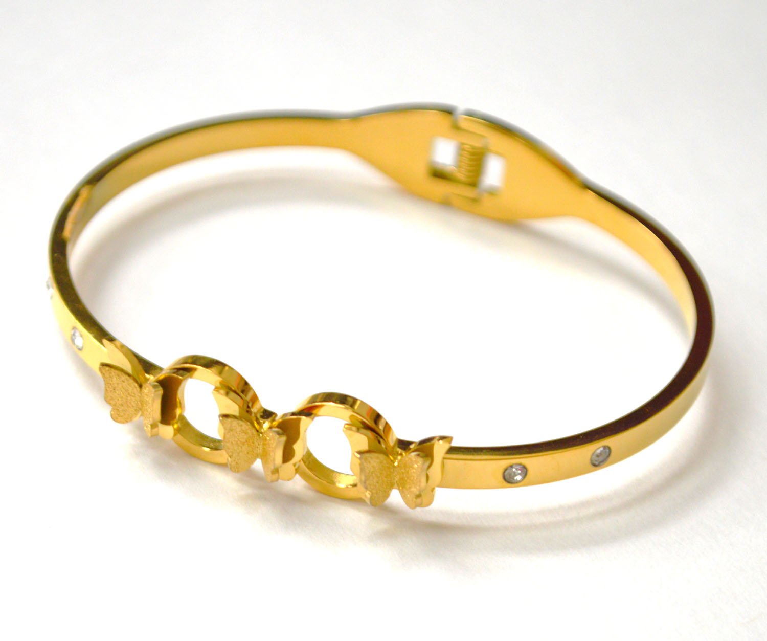 Designer Inspired Butterfly Gold Plated Bangle 84-1917G