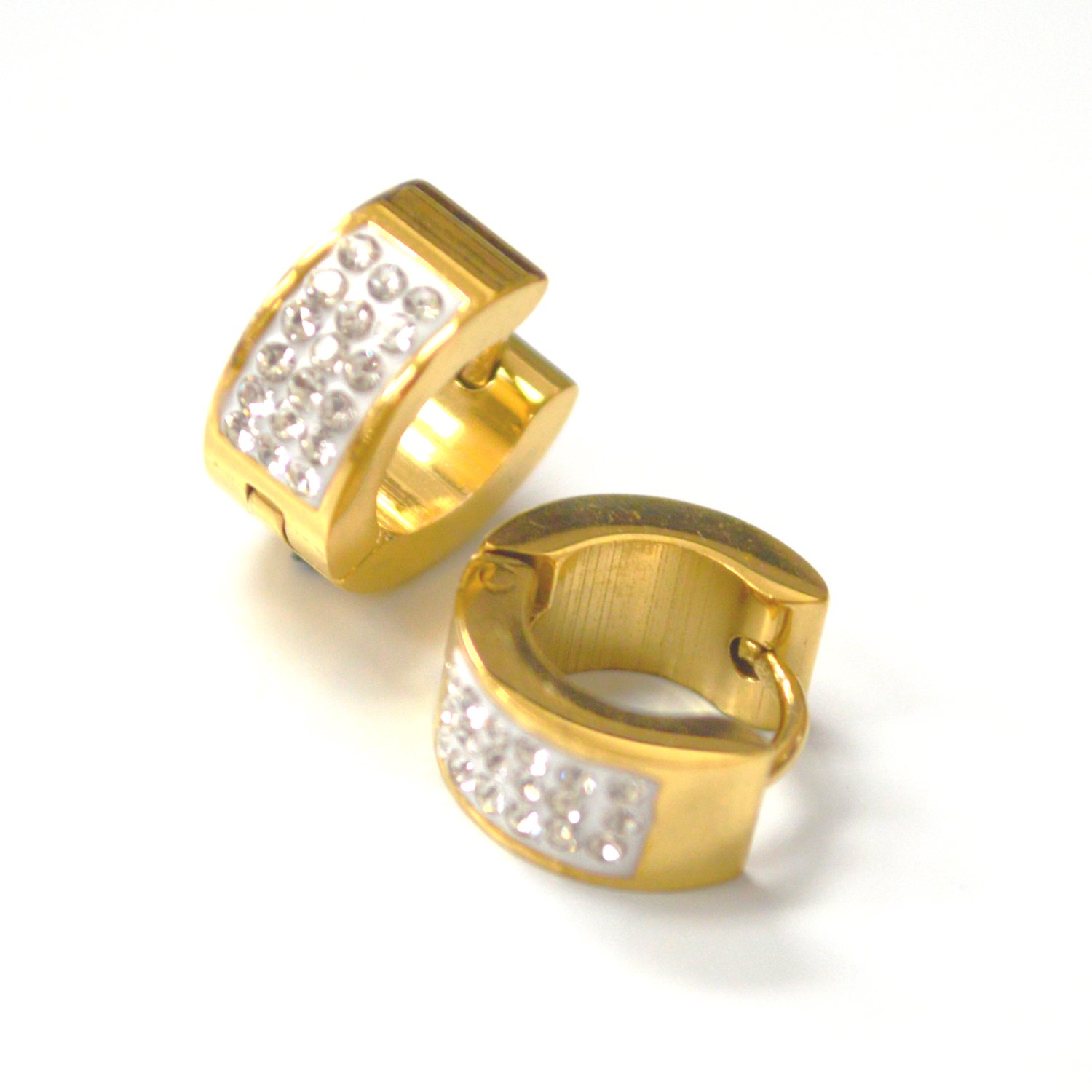 Gold Plated Huggies Earrings 83-748G-SM