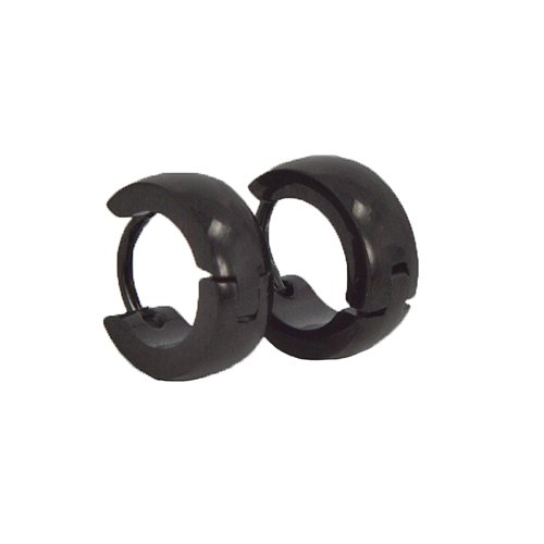 BLACK HUGGIE EARRINGS