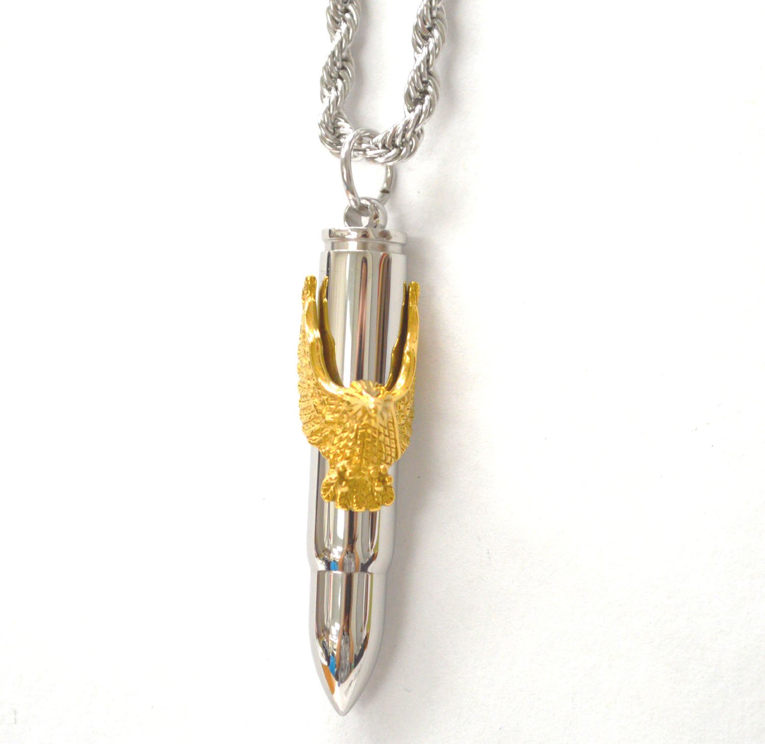 Bullet with Eagle 2 Tone Gold Plated Pendant 86-2876-2T