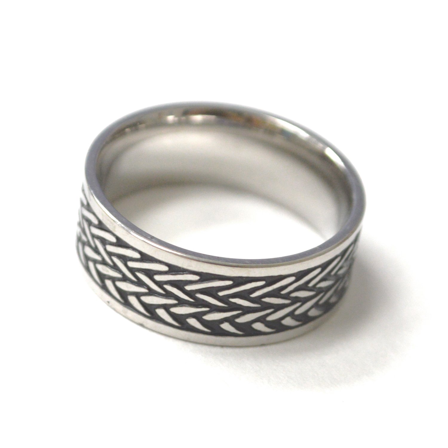 Tire Pattern Stainless Steel Ring 81-1806