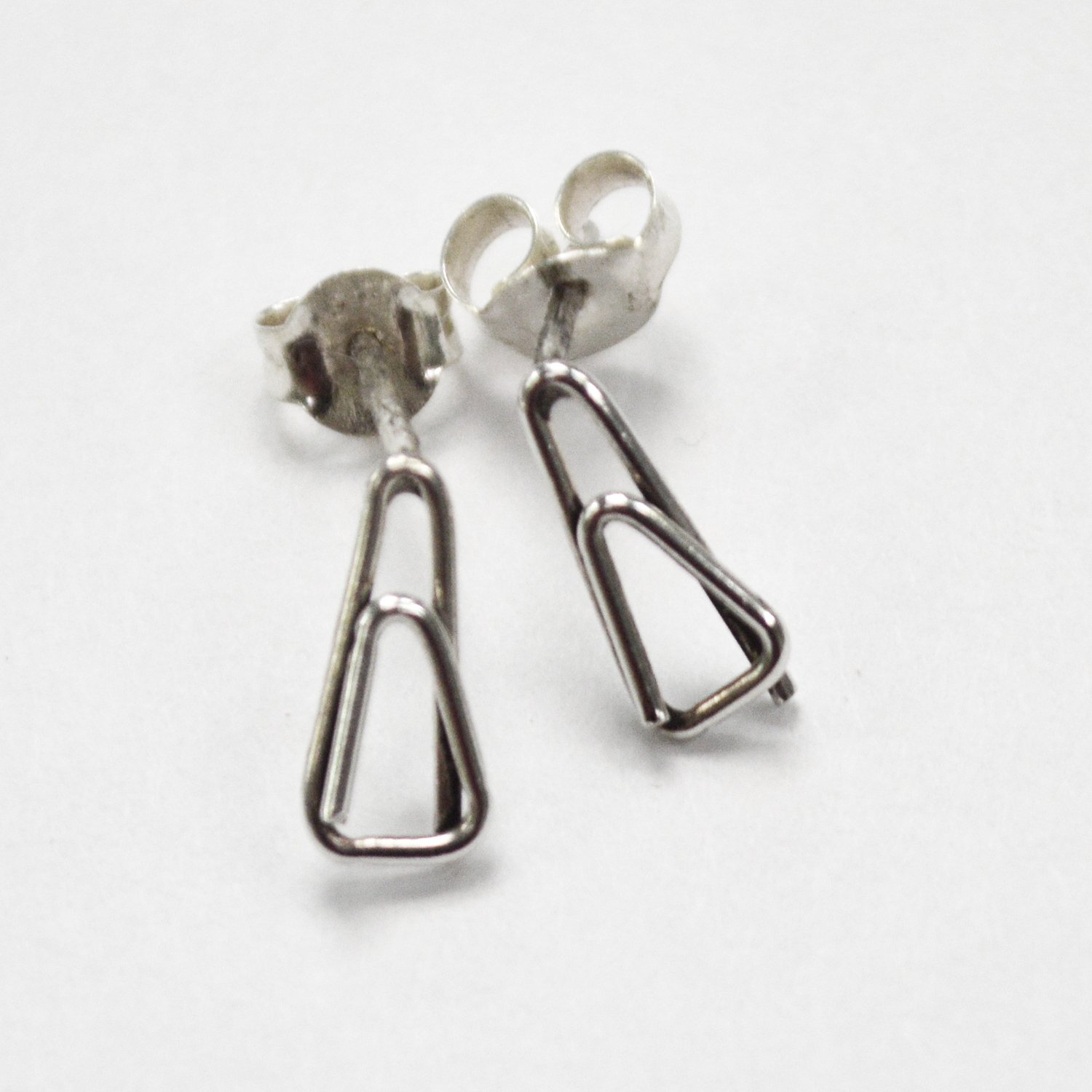 Paper Clip Sterling Silver Stud Earring 53-5243