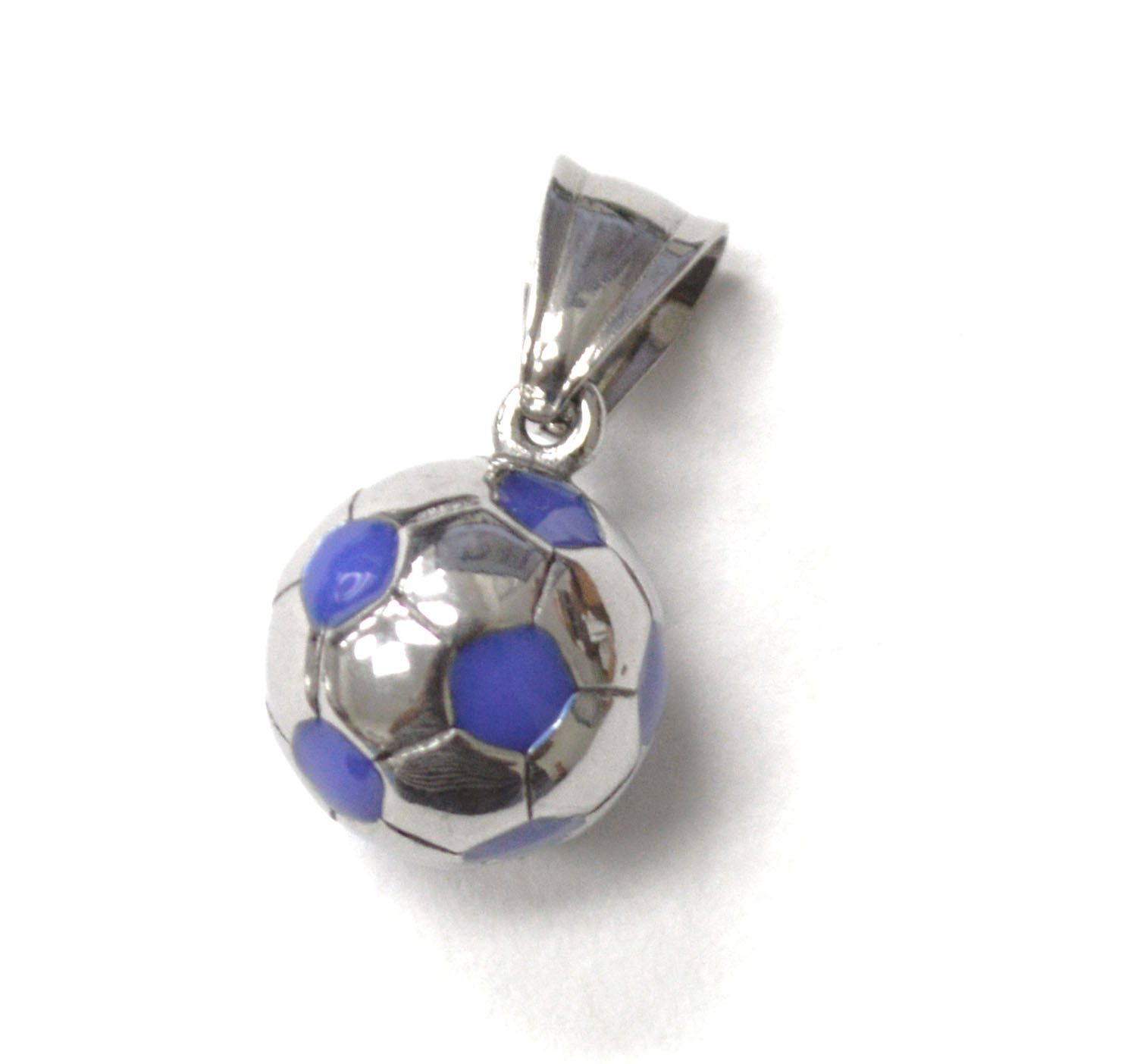 Soccer Ball Stainless Steel Pendant 86-1937S-Navy