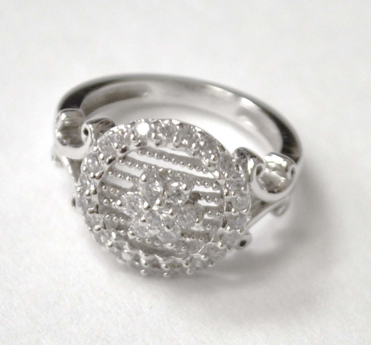 CZ Stone Ring Sterling Silver 51-2041