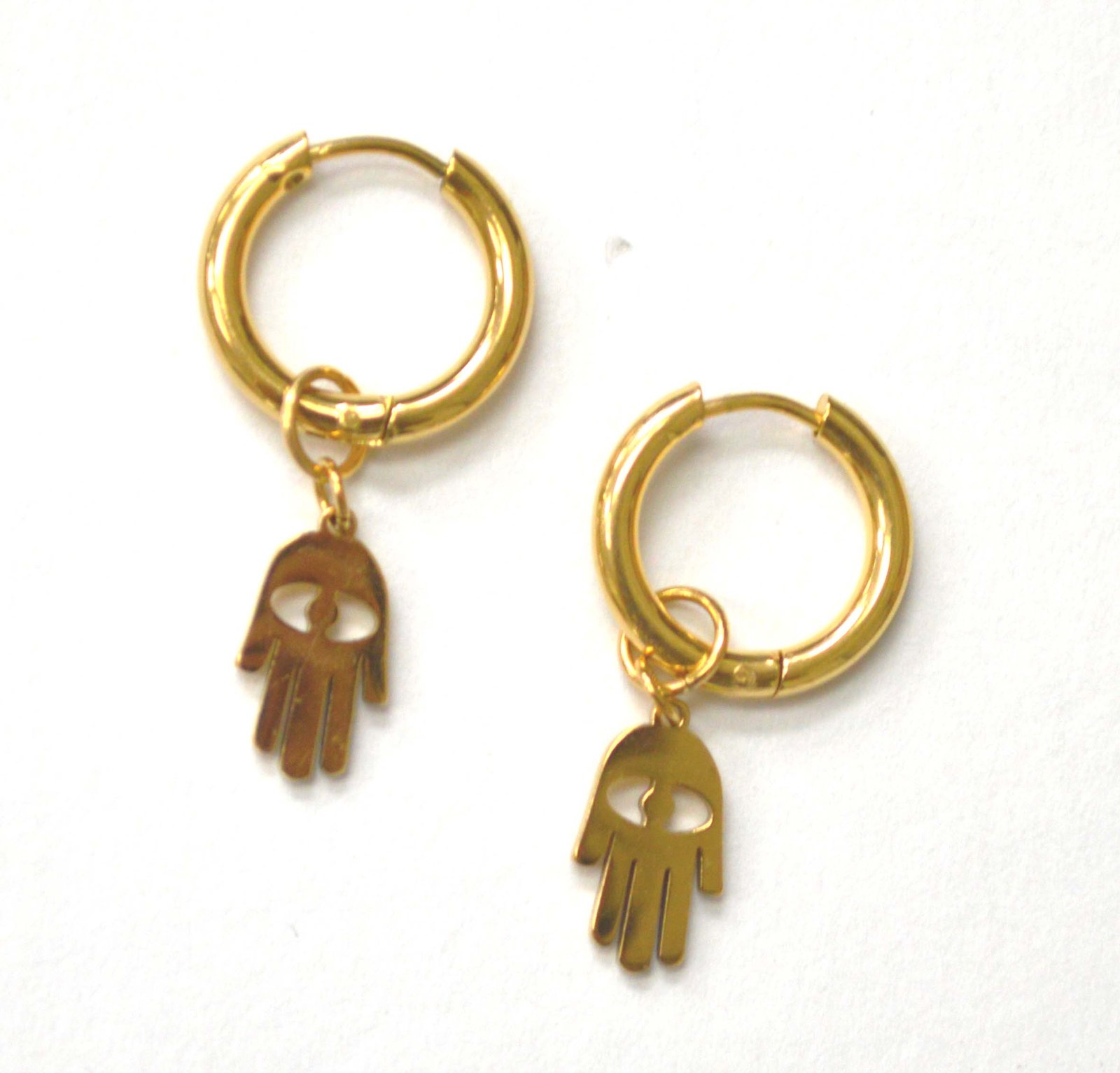 Hoops Earring with Hamza Gold Plated 83-851G