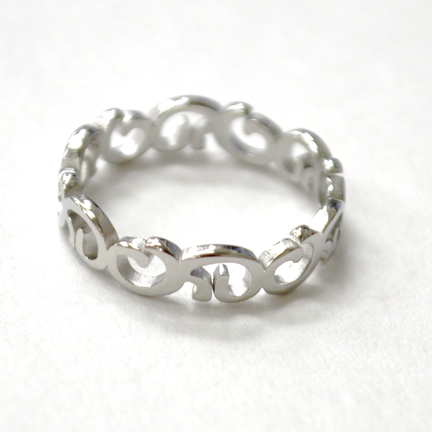 Vintage Eternity Stainless Steel Ring 81-1741S