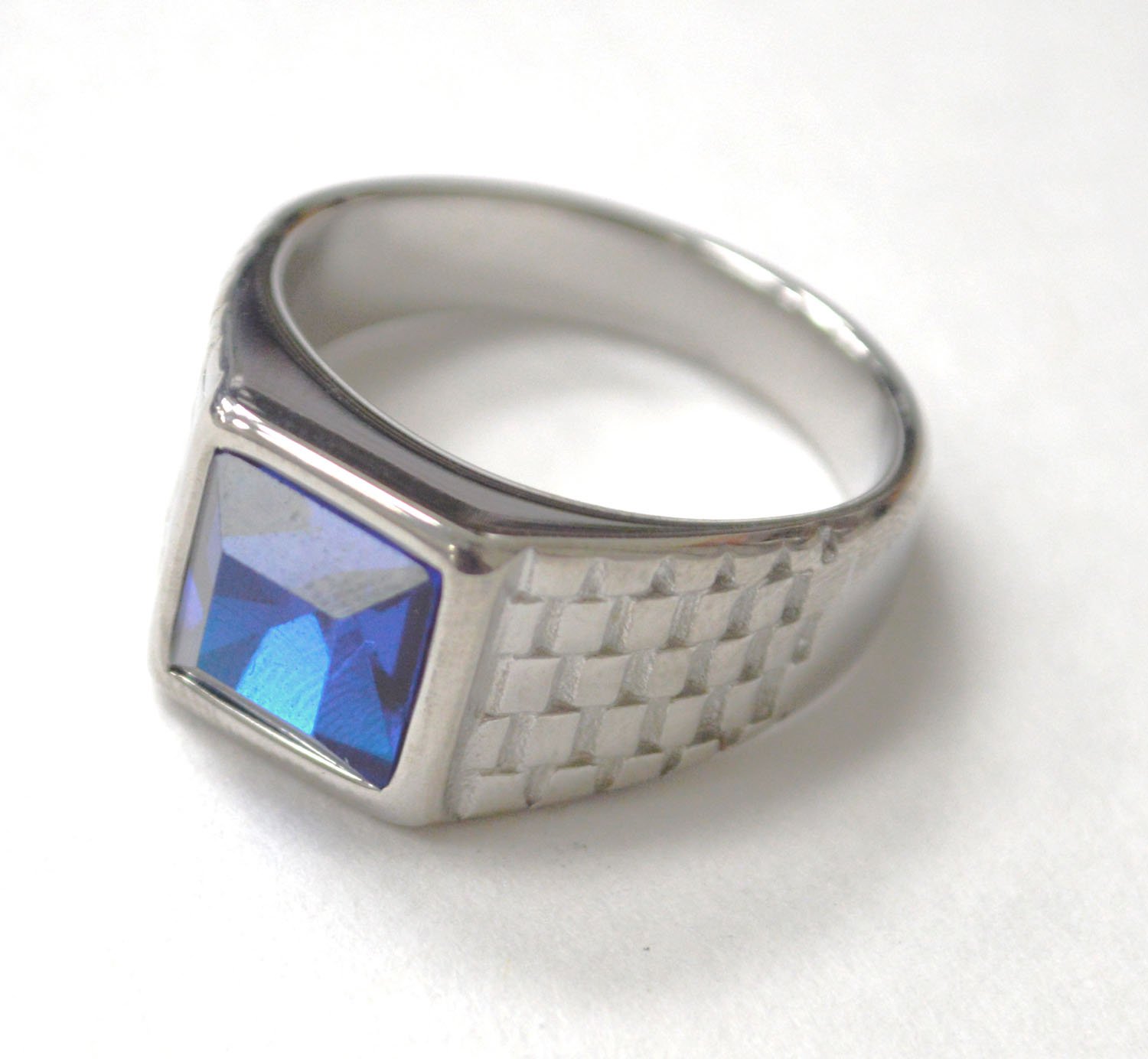 Blue Stone Stainless Steel Ring 81-1184 Blue