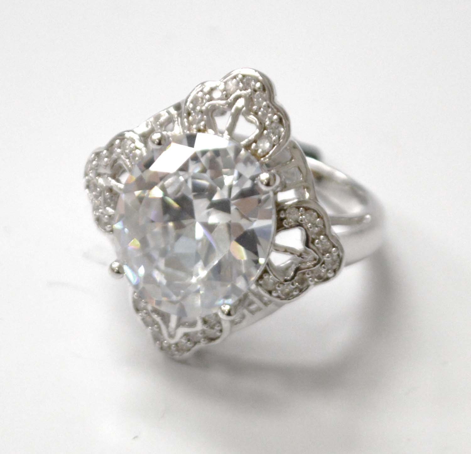 CZ Stone Ring Sterling Silver 51-2003
