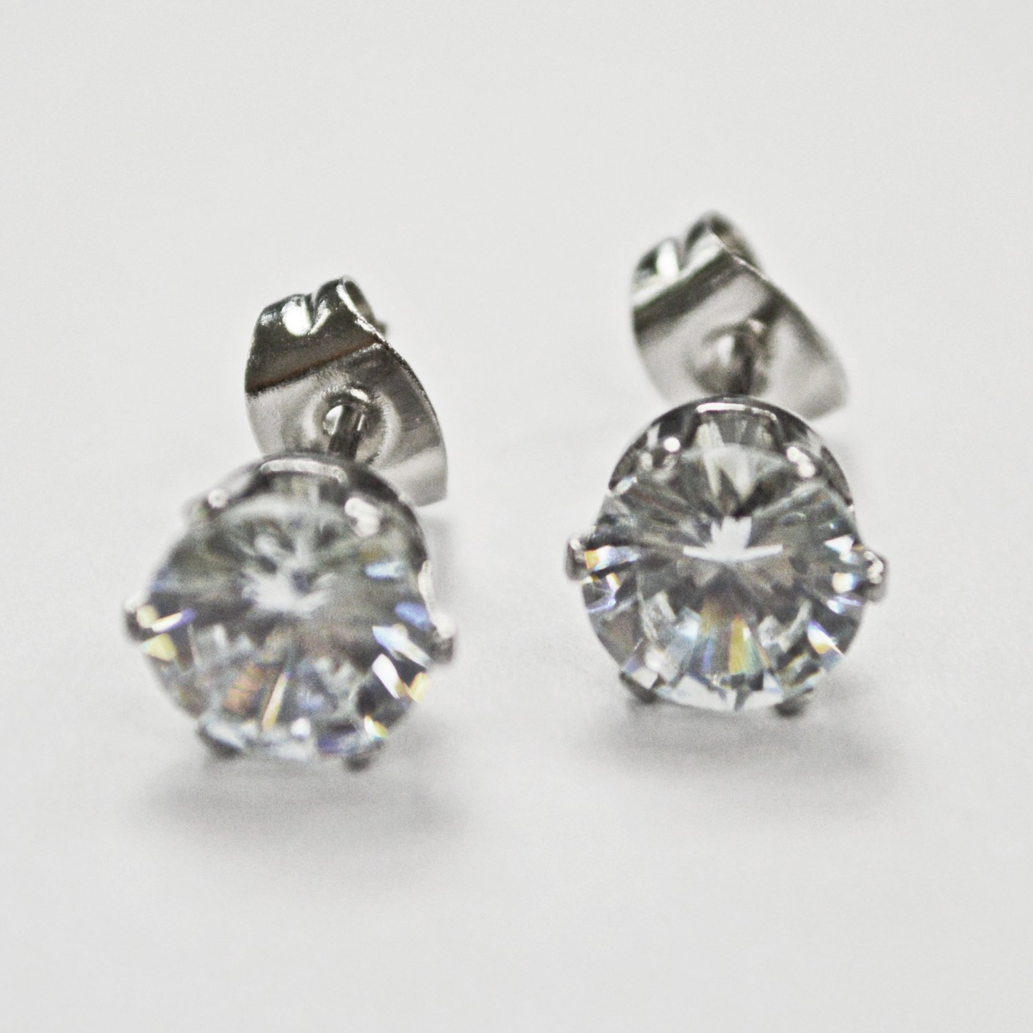 7mm Round CZ Earrings-10 Pairs 83-103-7