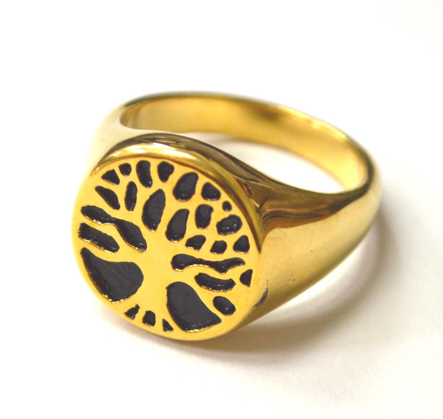 Tree of Life Gold Plated Ring 81-1205G-Sm