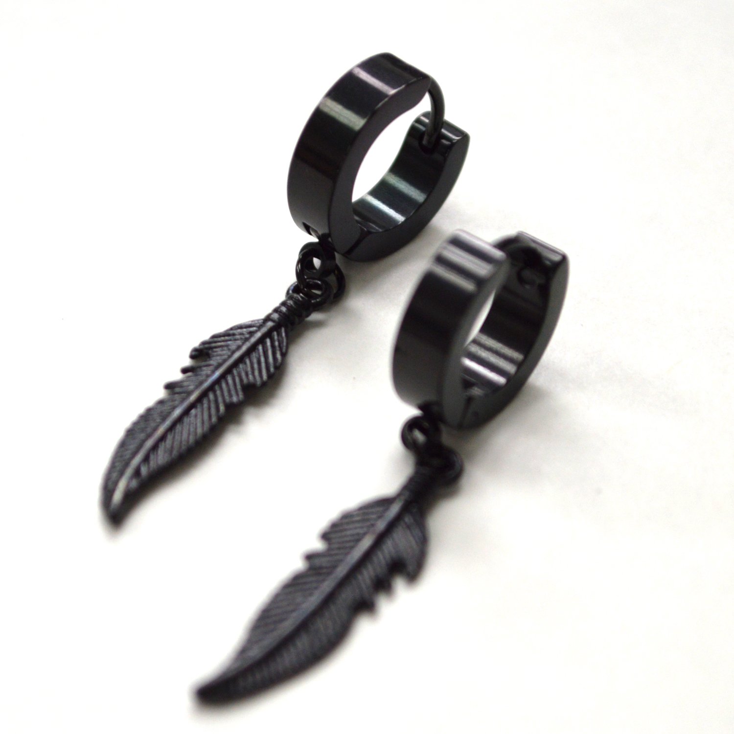 Feather Black Plated Huggies 83-766B