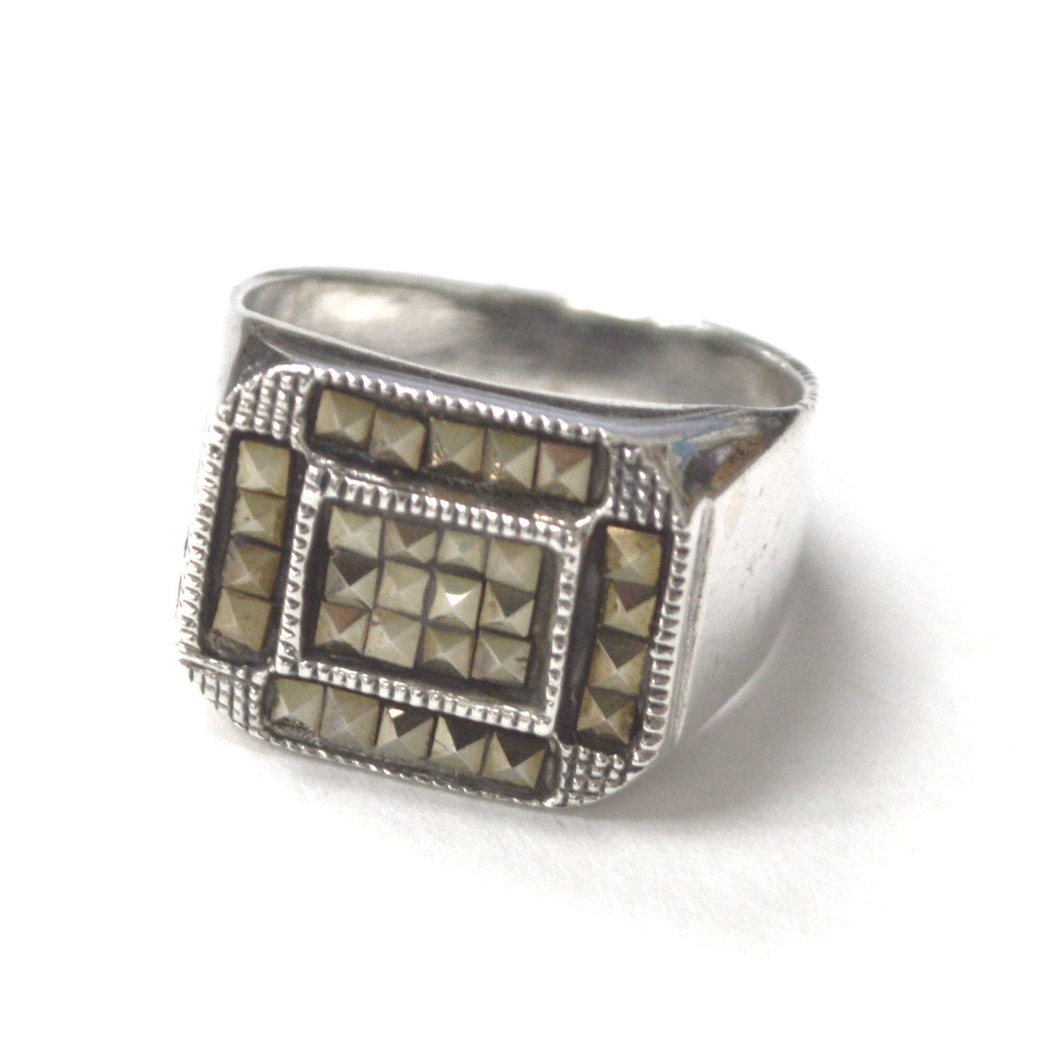 Marcasites Stone Sterling Silver Ring 51-3121