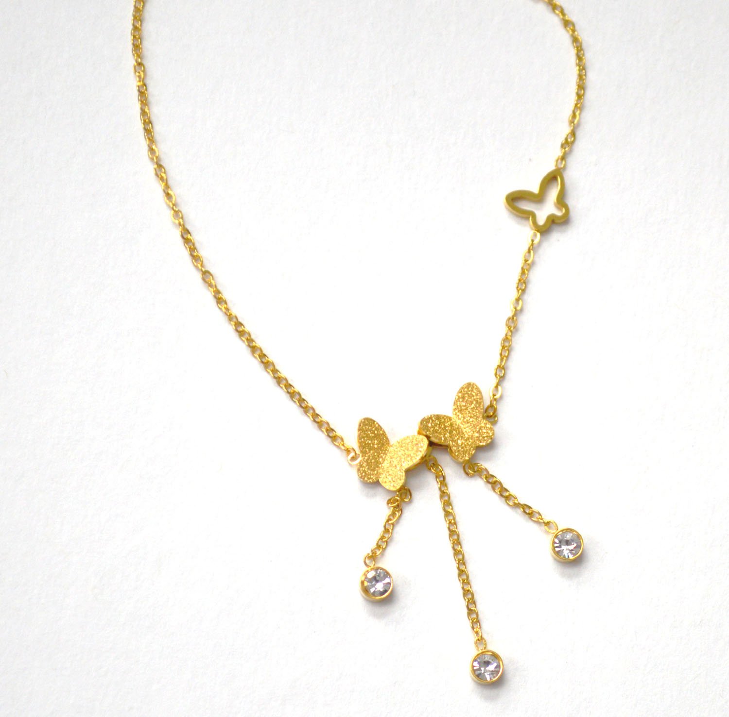 Butterfly Glitter Gold Plated Link 82-239G