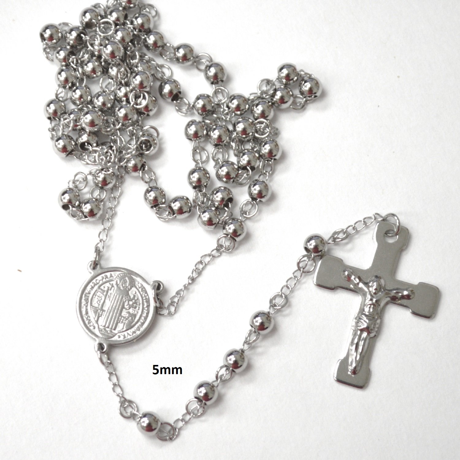 5mm Stainless Steel Rosary 87-34S-5