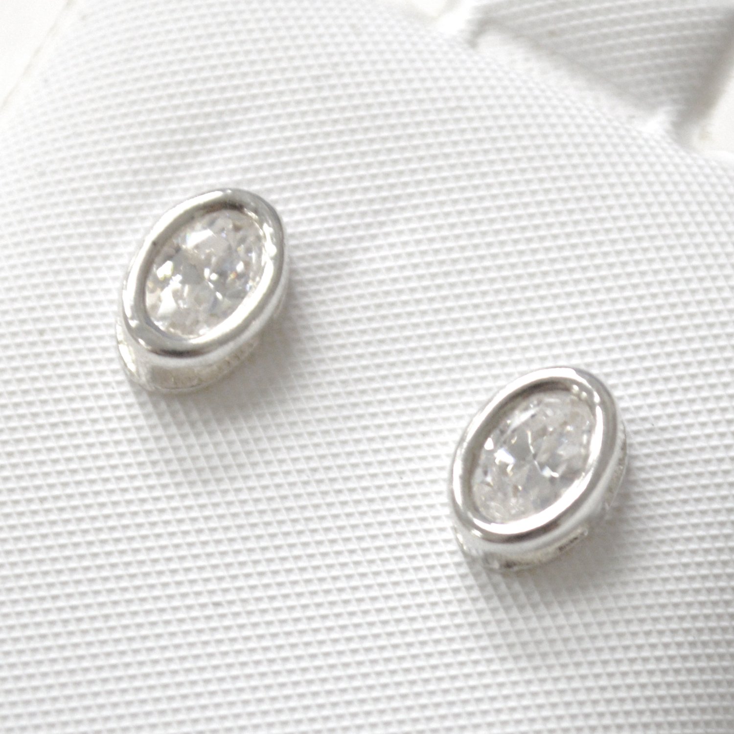 CZ Stud Sterling Silver Earrings 53-3018