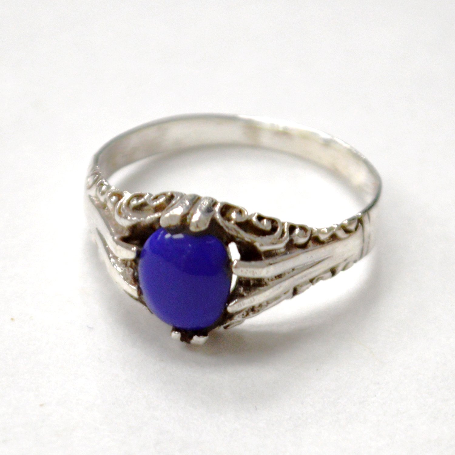 Lapiz Stone Sterling Silver Ring 51-3049