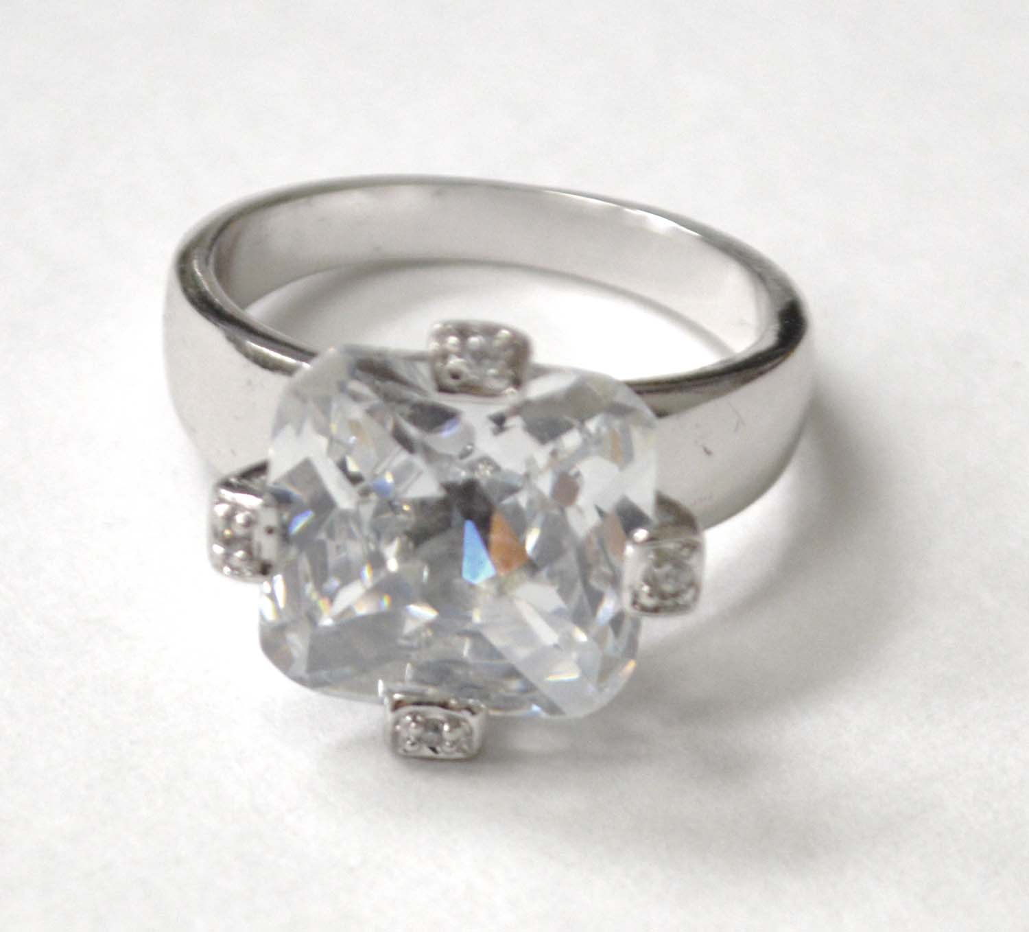 CZ Stone Ring Sterling Silver 51-2009