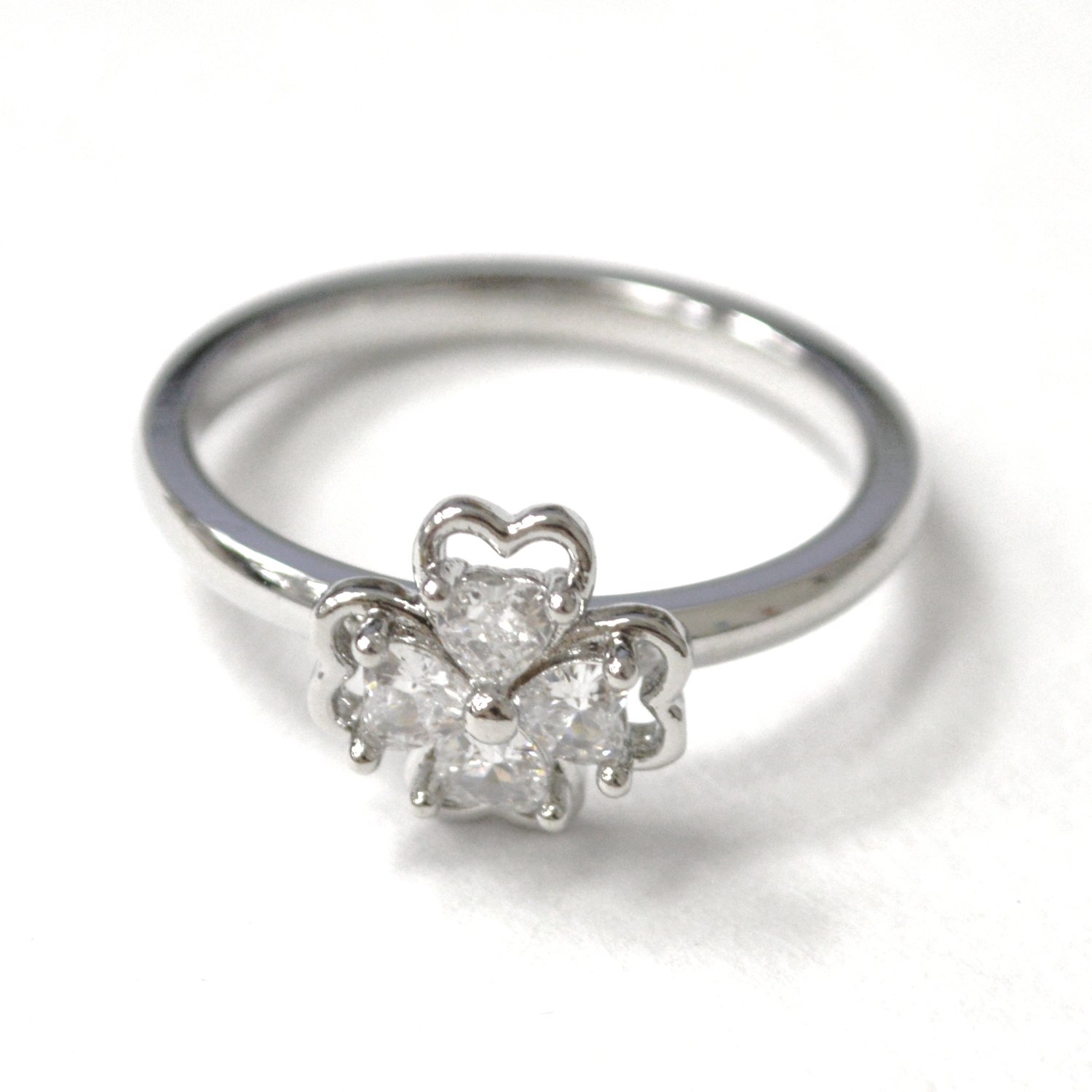 Clover Clear CZ Stainless Steel Ring 81-1767