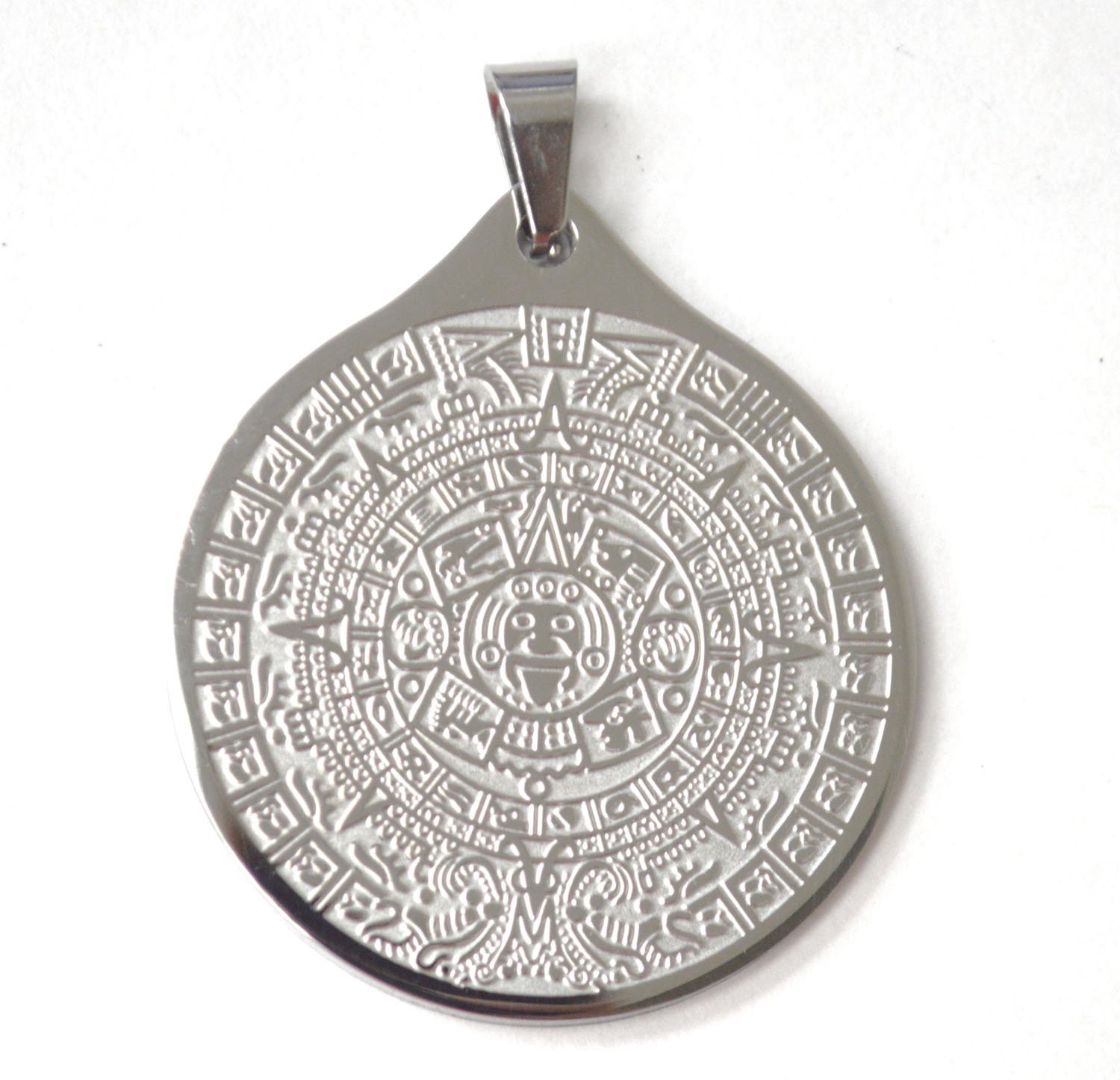 Aztec Calendar Stainless Steel Pendant 86-2872S