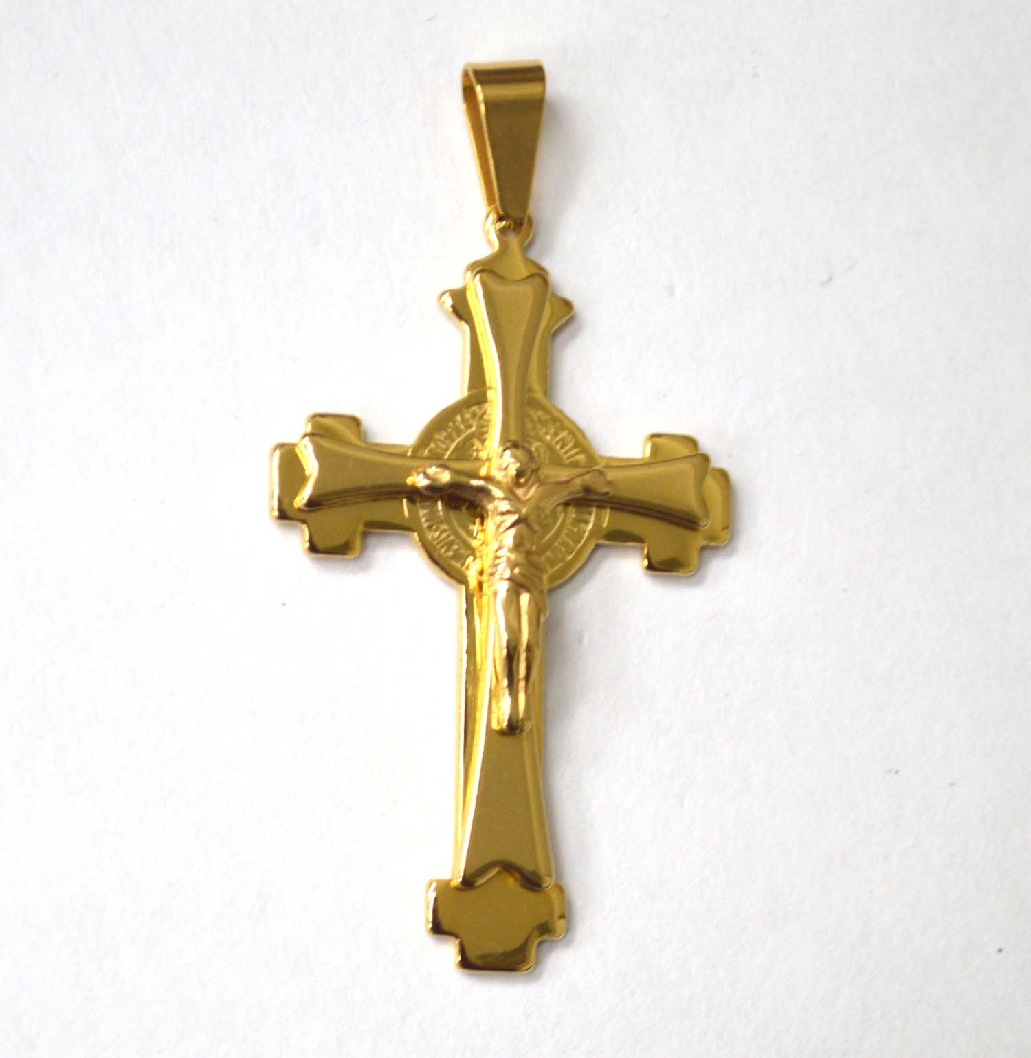 San Beneto Cross Gold IP Plated Pendant 86-2543G