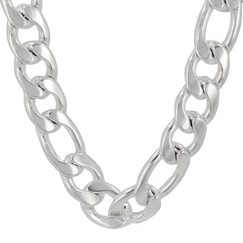 12mm Figaro Silver Plated Stainless Steel