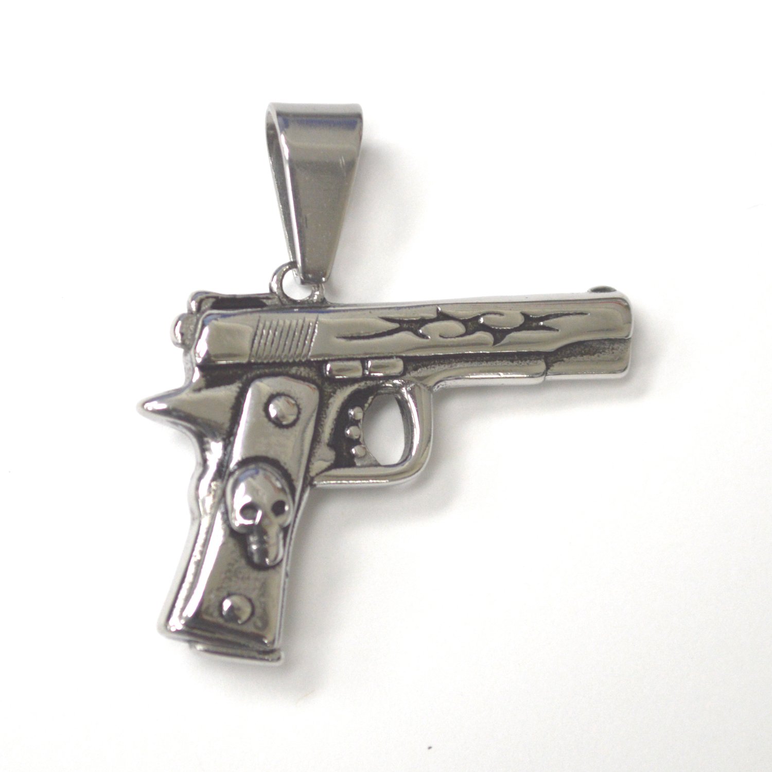 Pistol Gun Stainless Steel Pendant 86-3084